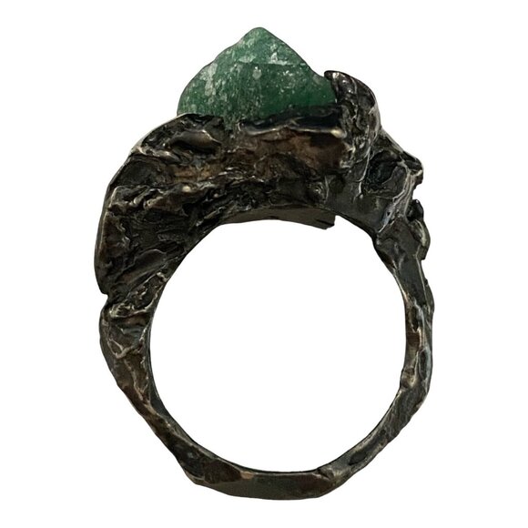 Ring Aventurine Size 7 Sterling Silver Rustic - Picture 9 of 16